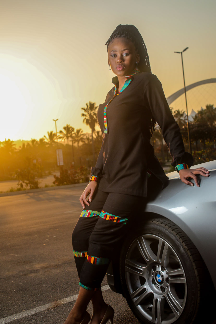 Fulani Black Car Sunset