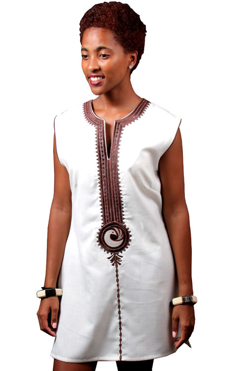 Sankofa Sister Ladies Linen Adinkra African Dress Top 2017